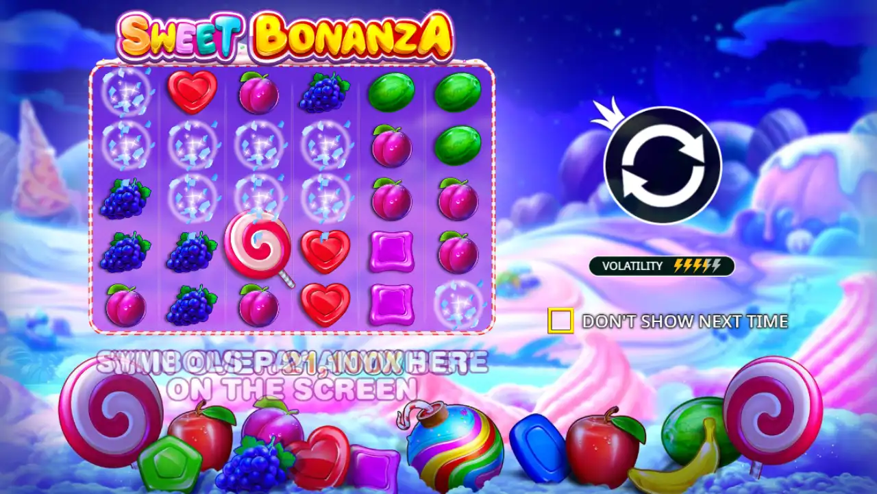 Sweet Bonanza cluster-pay φρουτάκι με γλυκά