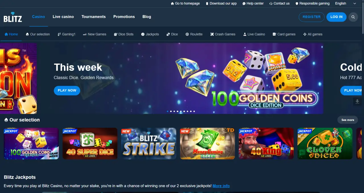 Το Blitz σε κινητό με μπόνους 100% έως 500€ και 100 δωρεάν περιστροφές